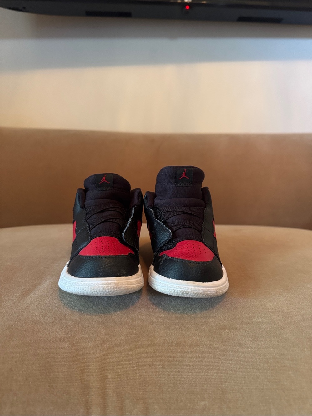 Jordan Black and Red High-Top Sneakers